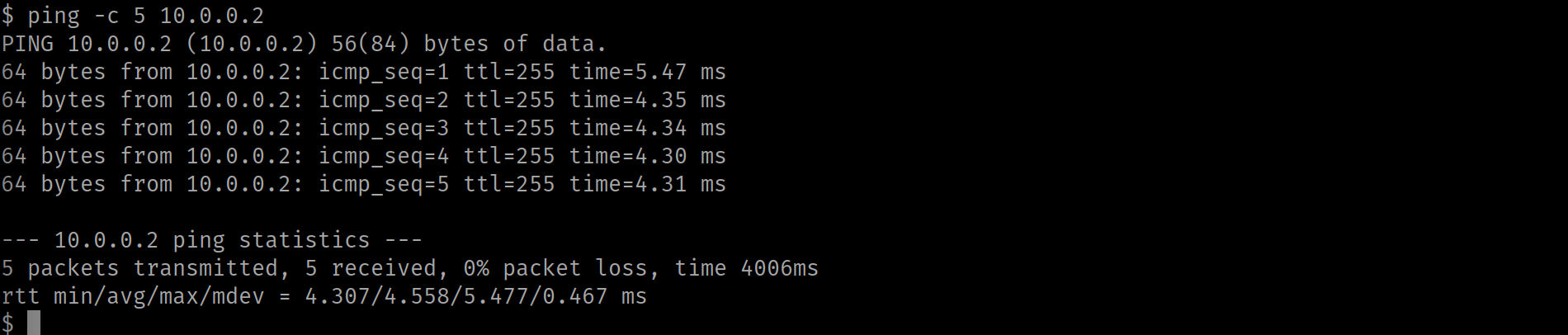 ping the phenix-rtos device